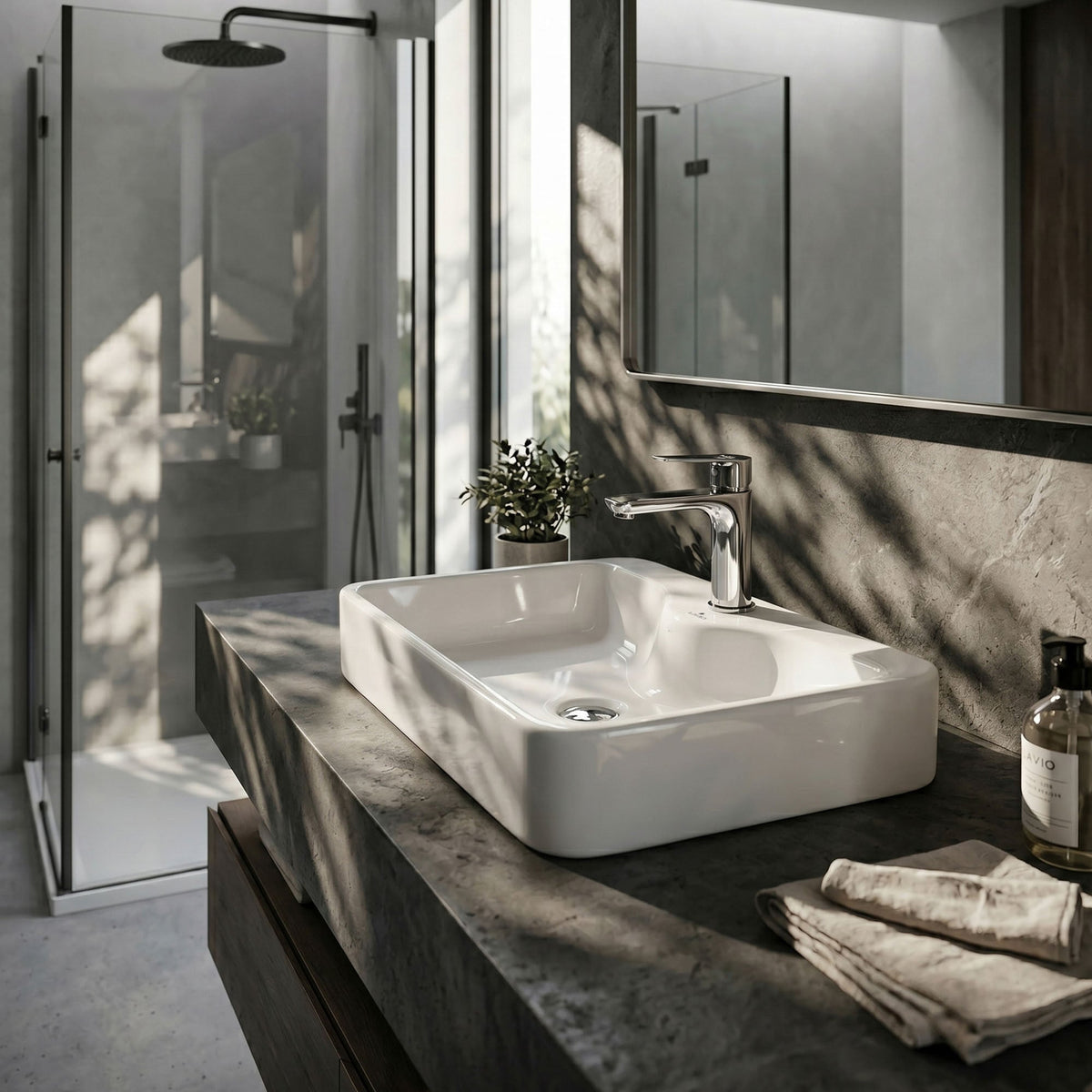 Lavabo d'Appoggio Rettangolare Ceramica 47 cm – Bianco