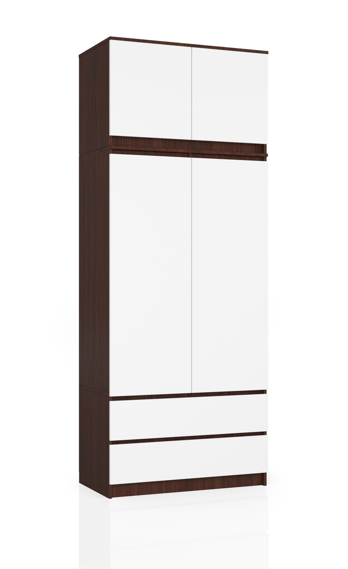 Armadio con Sopralzo 90 cm 2 Ante – Wenge/Bianco