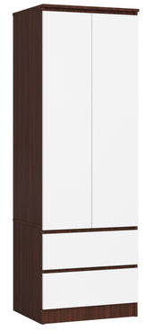 Armadio Linea 60 cm 2 Ante 2 Cassetti – Wenge/Bianco