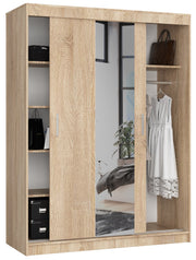 Armadio Scorrevole Sera 150 cm Specchio – Rovere Sonoma