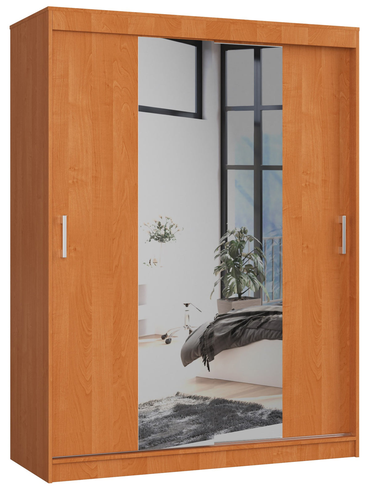 Armadio Scorrevole 150 cm con Specchio — Olmo