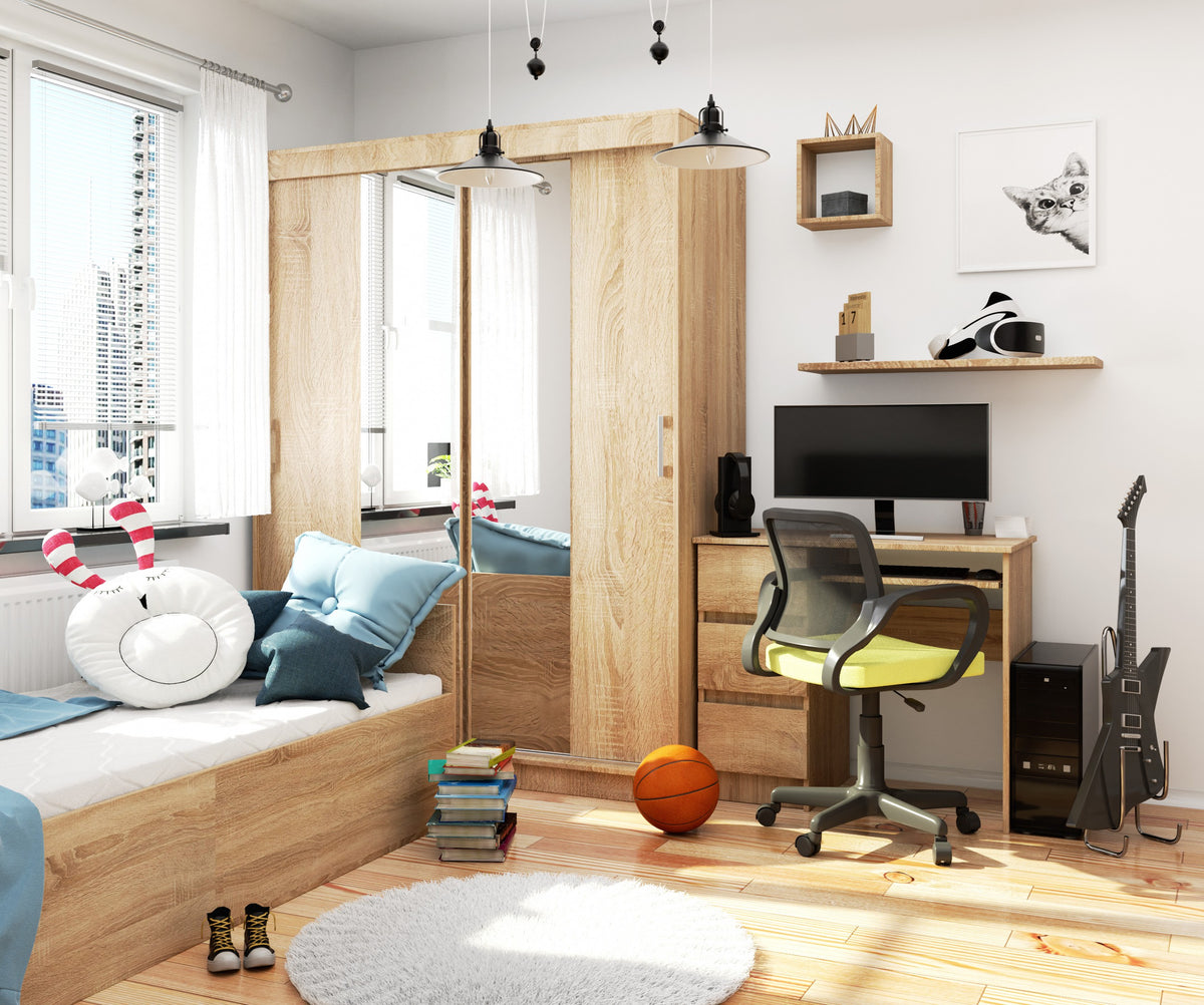 Armadio Scorrevole Sera 150 cm Specchio – Rovere Sonoma