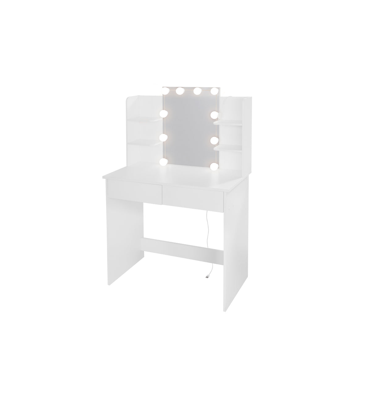Toeletta Bianca con LED e 2 Cassetti