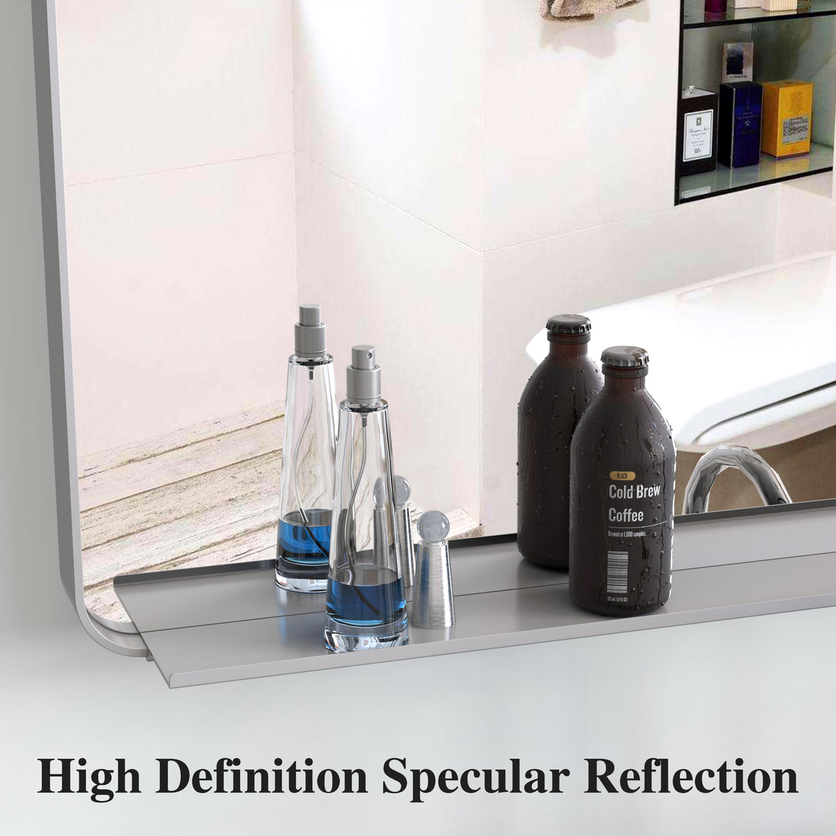 Specchio Bagno 183x91cm con Vassoio Mobile