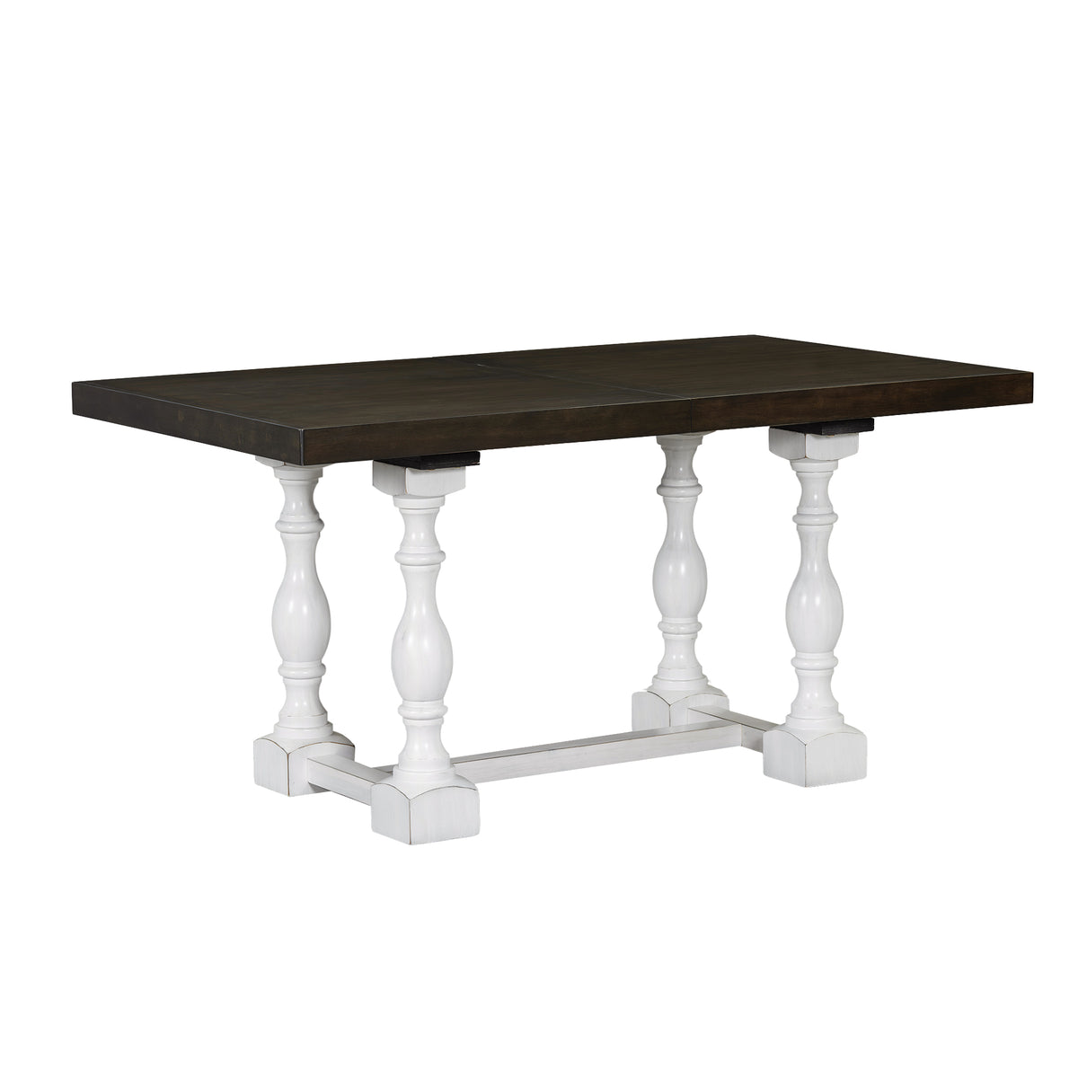 Set Tavolo Pranzo Estendibile 6 Pezzi Bianco