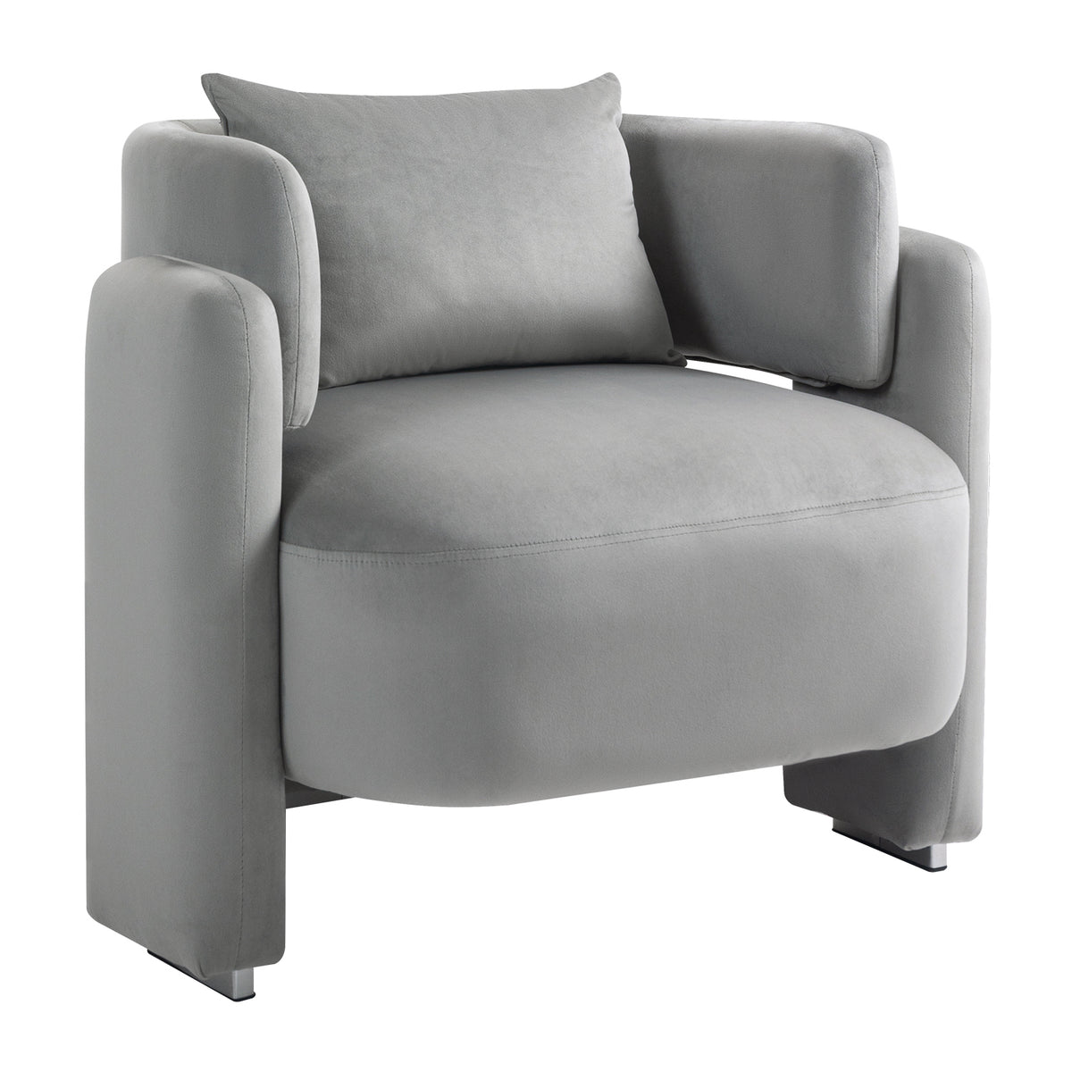 Poltrona Lounge Velluto Grigio