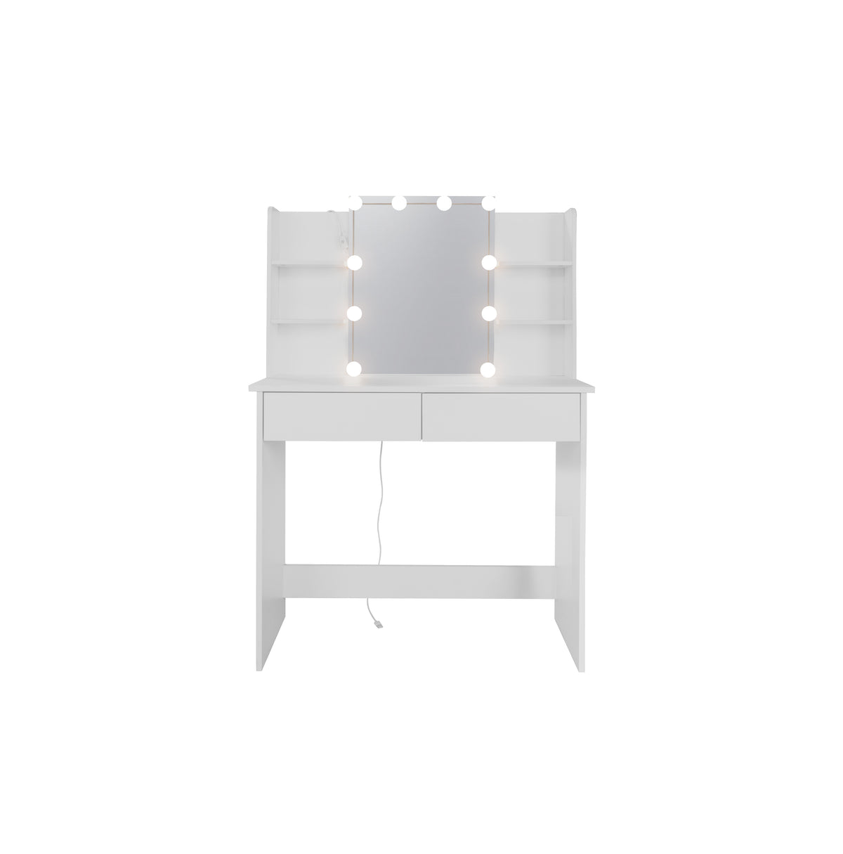 Toeletta Bianca con LED e 2 Cassetti
