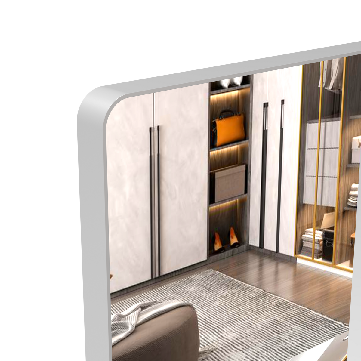 Specchio Bagno 183x91cm con Vassoio Mobile