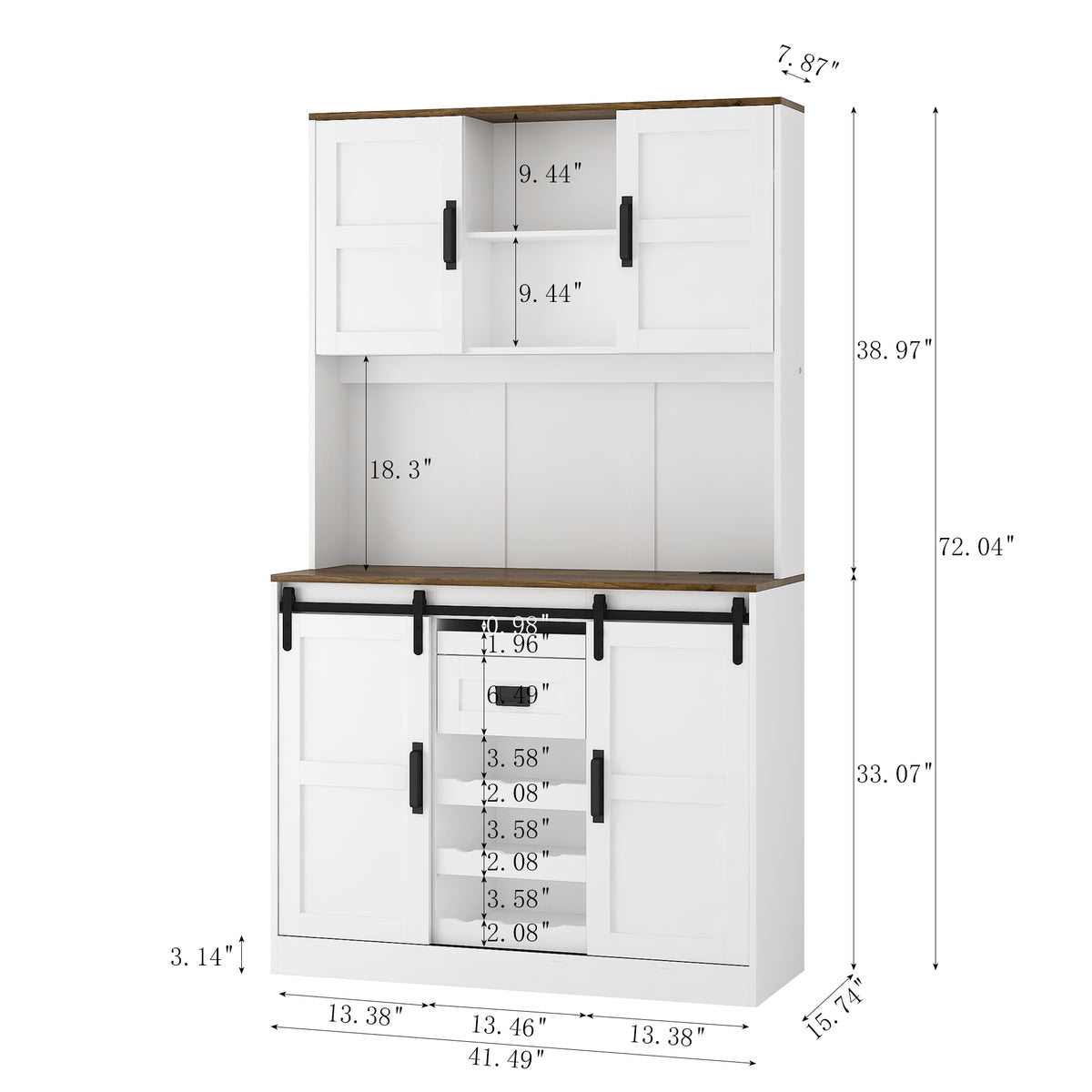 Mobile Bar Farmhouse Porta Scorrevole Bianco