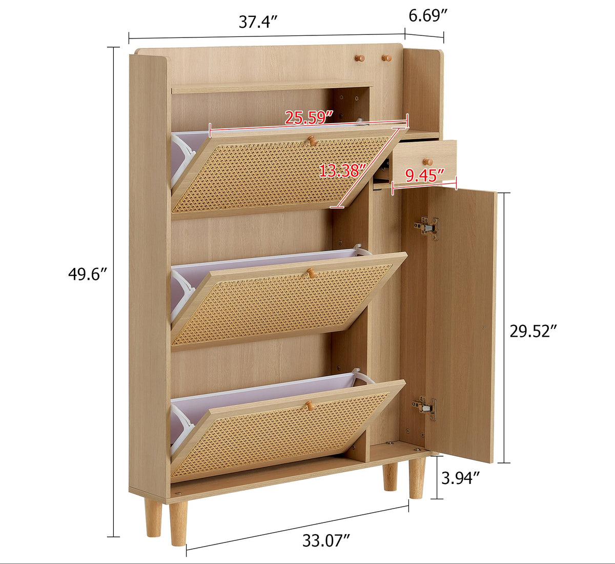Mobile Contenitore Rattan Naturale