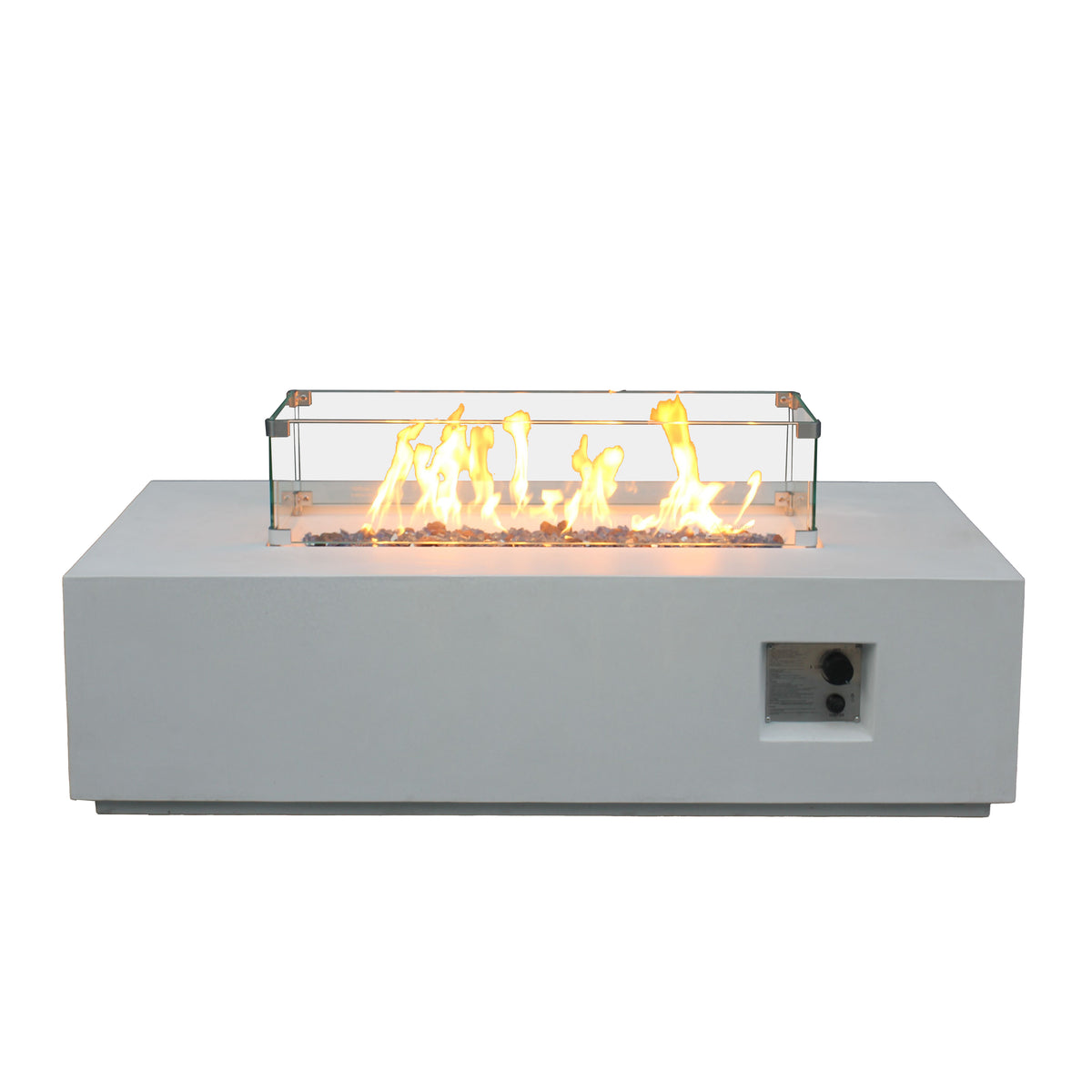 Fire Pit Esterno Propano Cemento Bianco