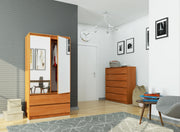 Armadio S 90 cm 2 Ante Specchio 2 Cassetti — Olmo