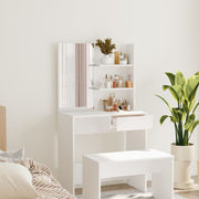 NNEVL Dressing Table with Mirror White 74.5x40x141 cm-0