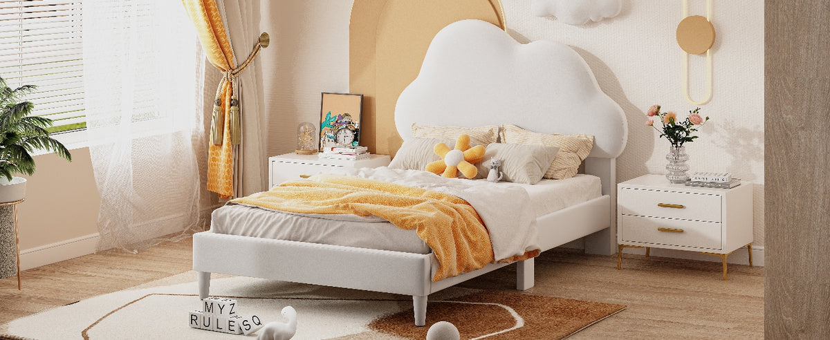 Letto Twin Imbottito Nuvola Velluto Beige
