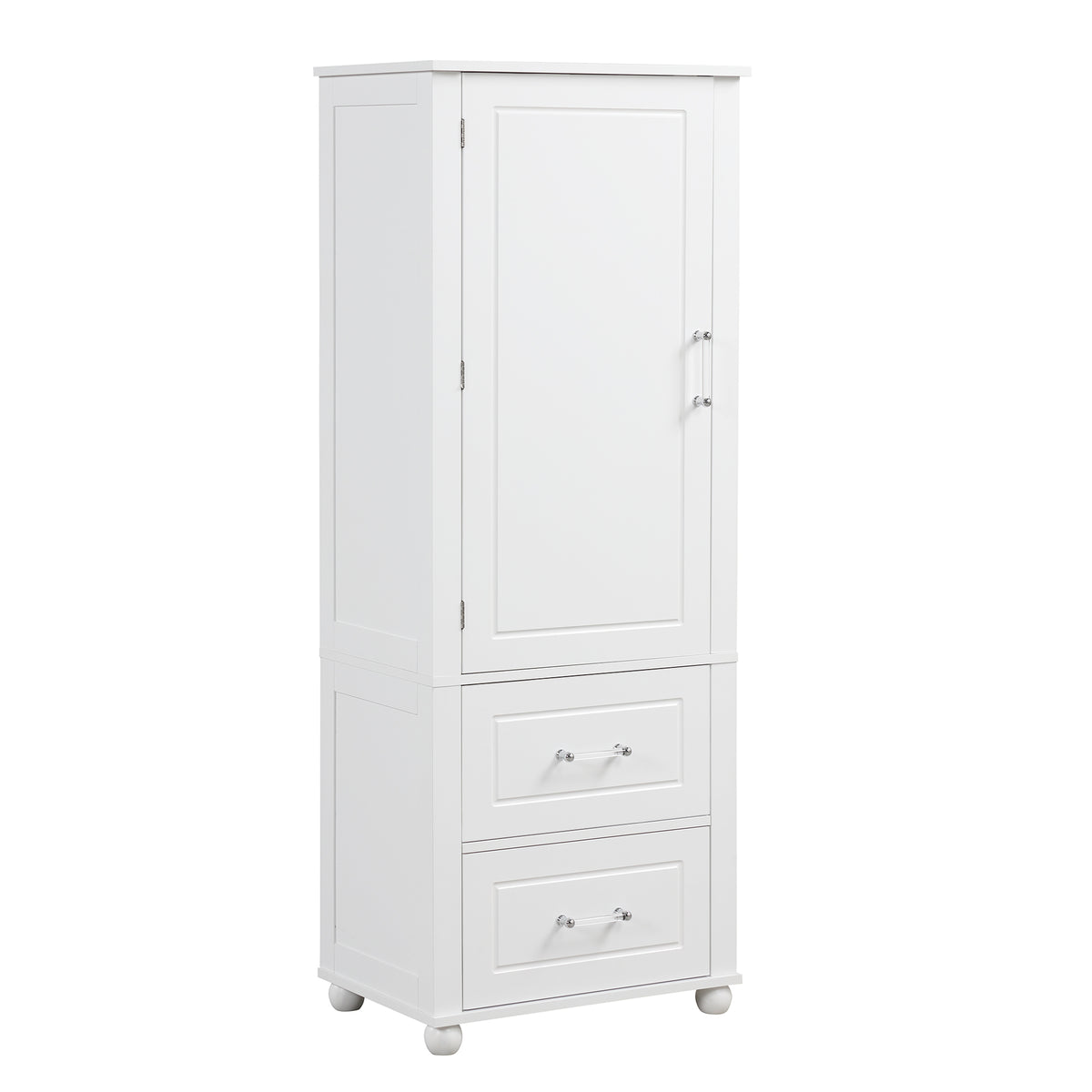 Armadietto Bagno Alto con Cassetti e Ripiano Regolabile