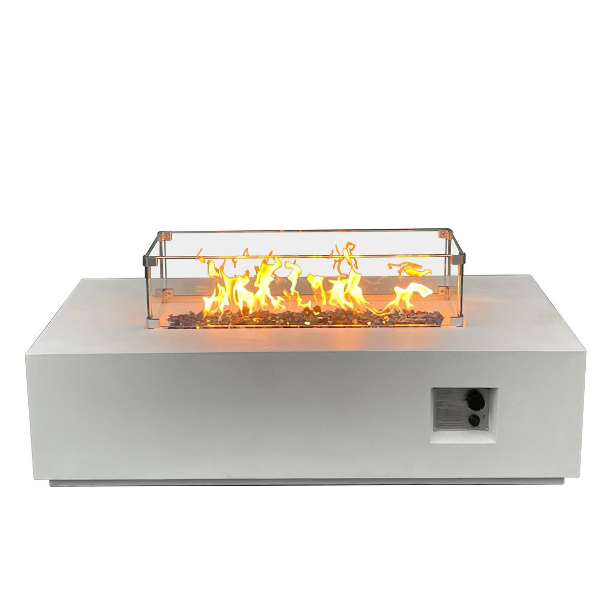 Fire Pit Esterno Propano Cemento Bianco