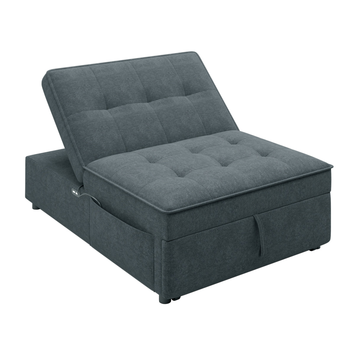 Divano Letto 4in1 Pouf Ripostiglio Blu