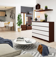 Cassettiera Linea 140 cm 8 Cassetti – Wengé/Bianco