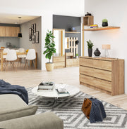 Cassettiera Linea 120 cm 6 Cassetti – Rovere Sonoma