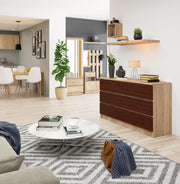 Cassettiera Nobile 6 Cassetti – Sonoma/Wengé 138x40x77 cm