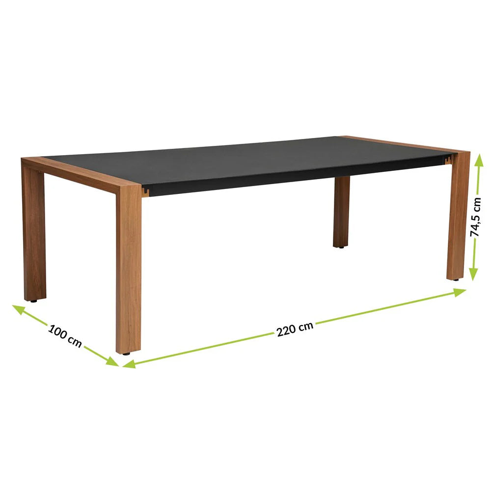Set Pranzo da Giardino 8 Posti – Alluminio/Vetro Antracite 220x100 cm