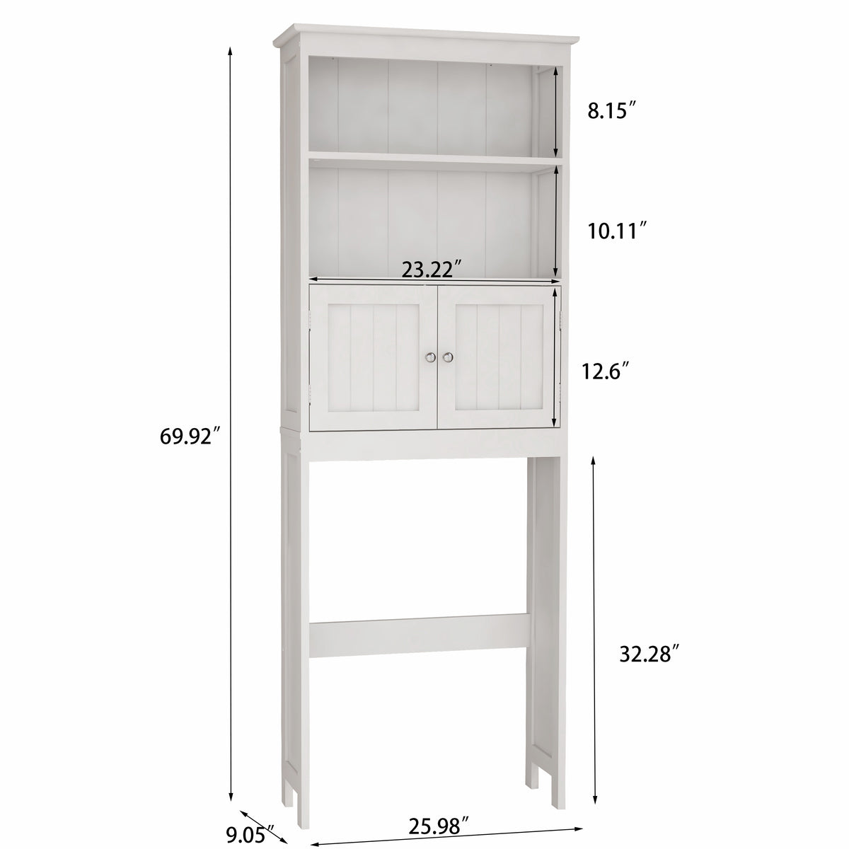 Mobile Bagno Sopra WC 2 Ripiani 2 Ante Legno
