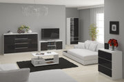 Armadio Linea 60 cm 2 Ante 2 Cassetti – Bianco / Grafite Lucido