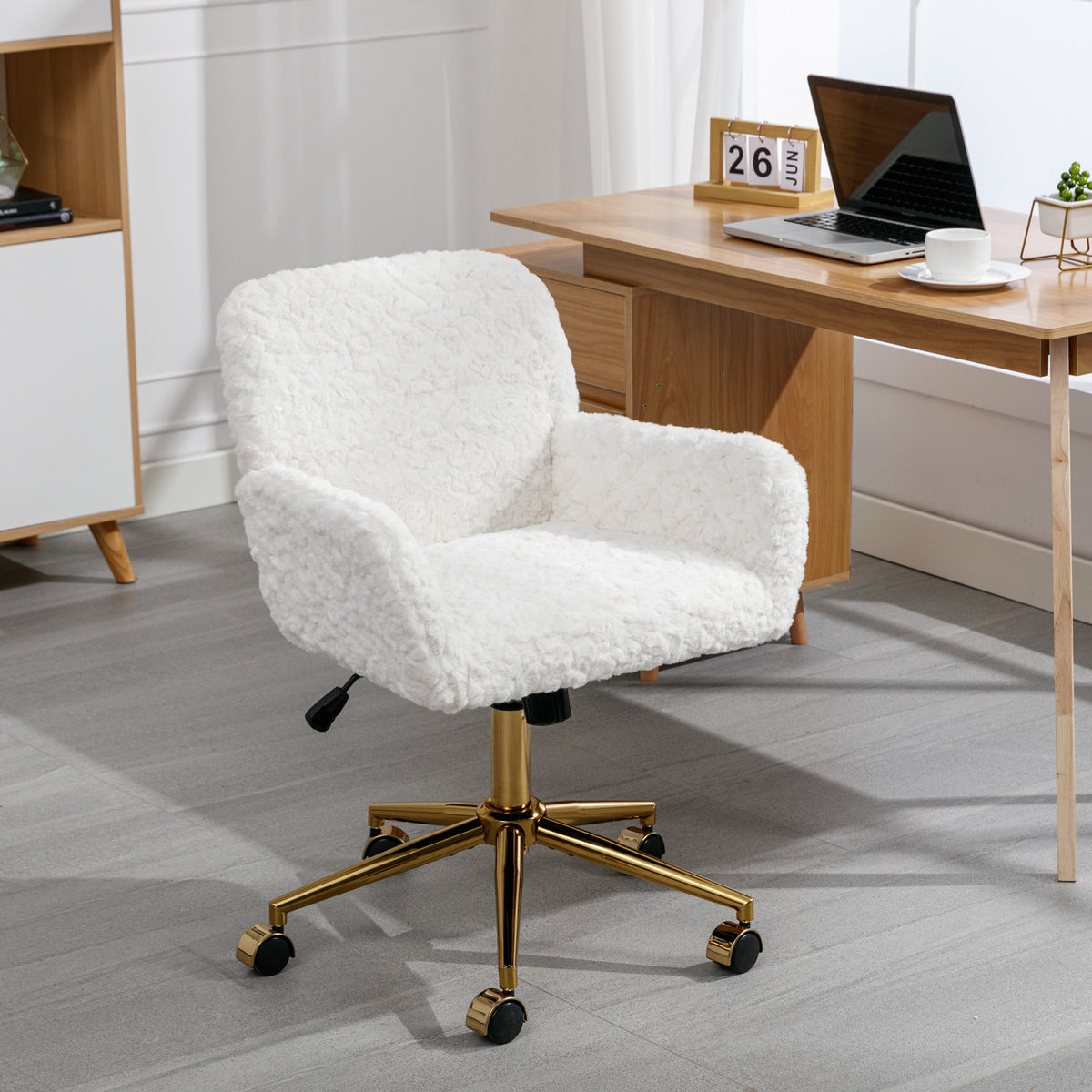 Sedia Ufficio Girevole Regolabile Base Oro