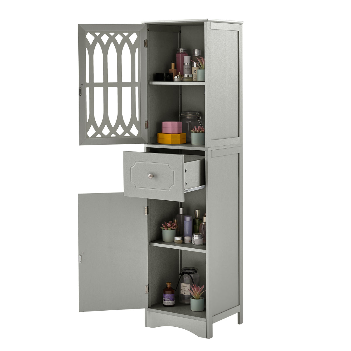 Mobile Bagno Alto con Cassetto Grigio