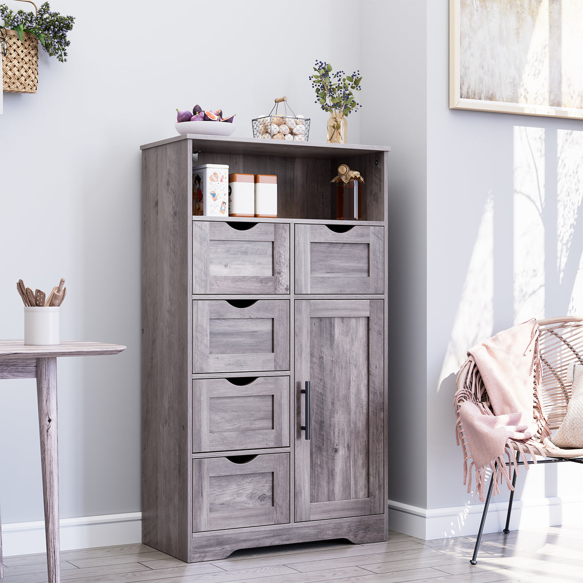 Mobile Bagno 5 Cassetti Grigio