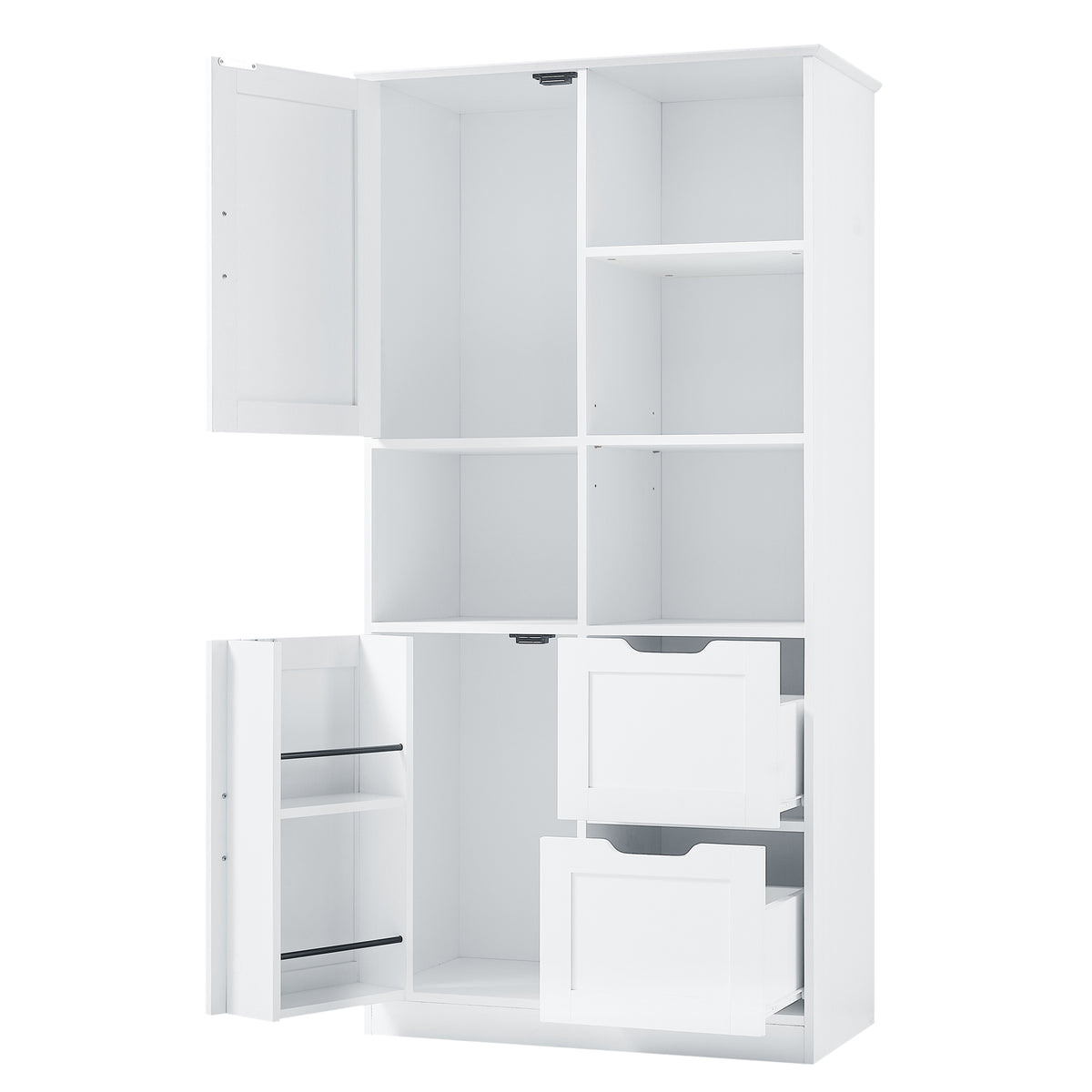 Mobile Bagno Porte Cassetti Ripiani Bianco