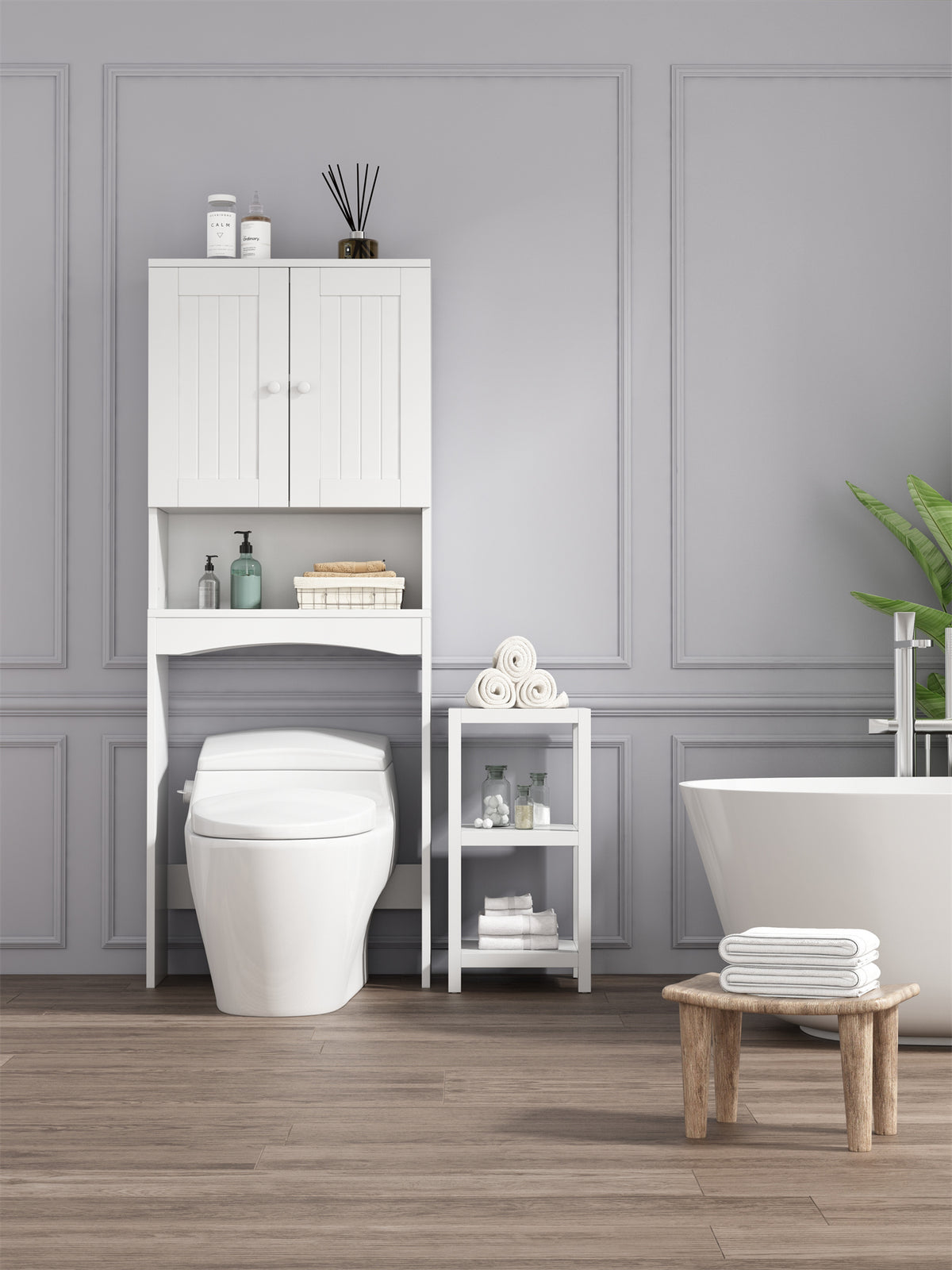 Mobile Bagno Sopra WC Bianco Salvaspazio