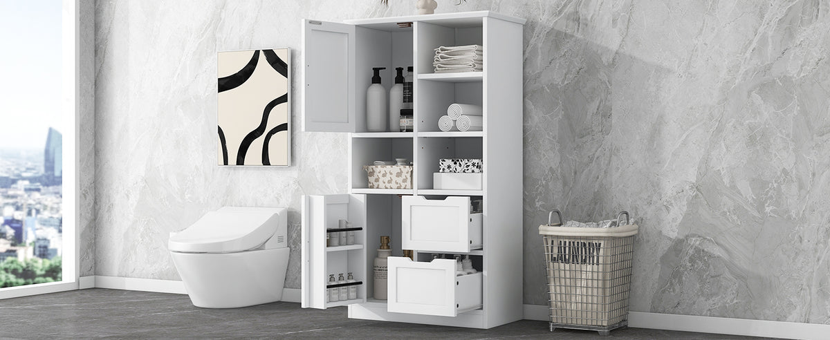 Mobile Bagno Porte Cassetti Ripiani Bianco