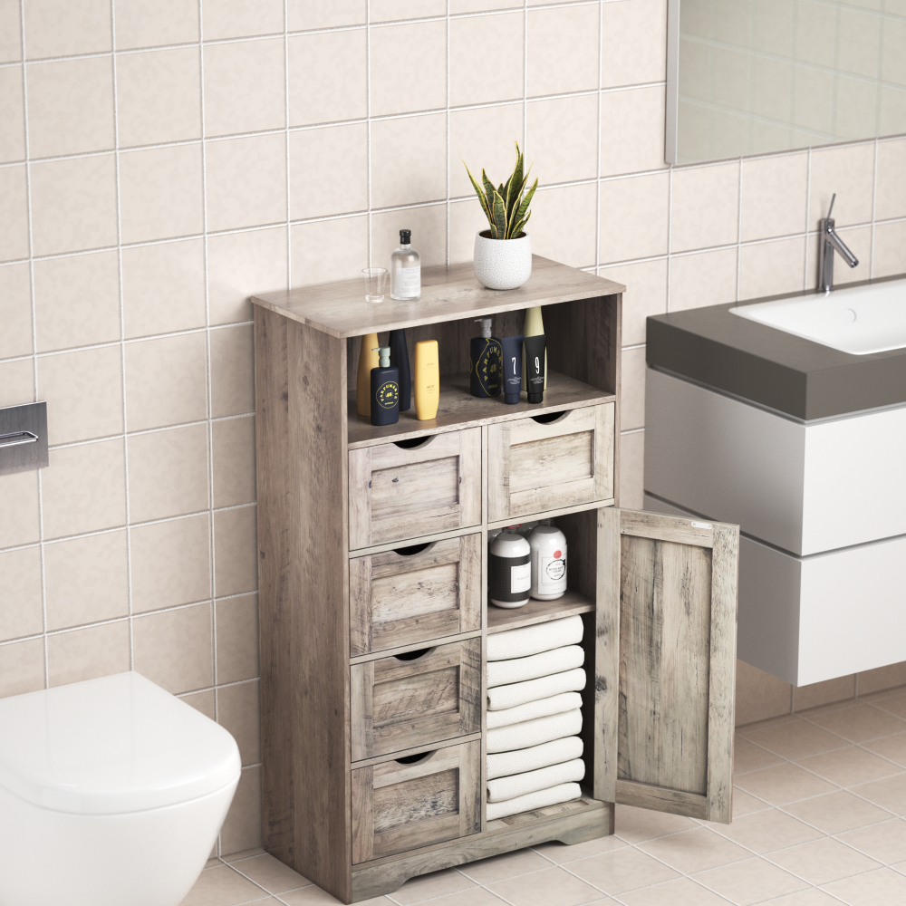 Mobile Bagno 5 Cassetti Grigio