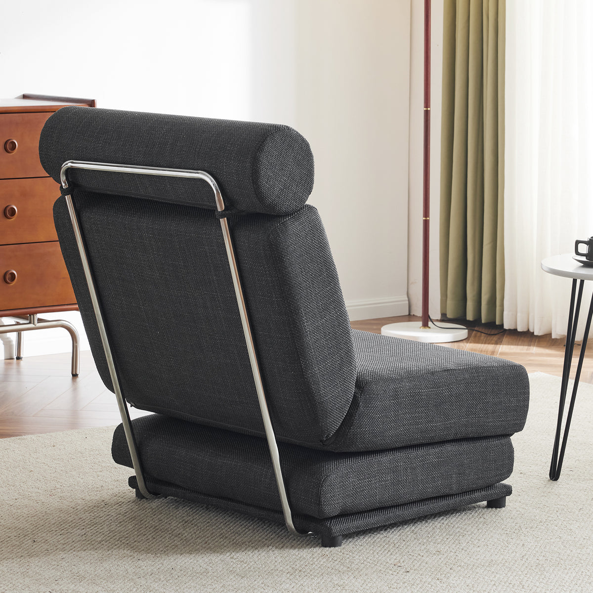 Poltrona Letto Pieghevole Grigio Scuro