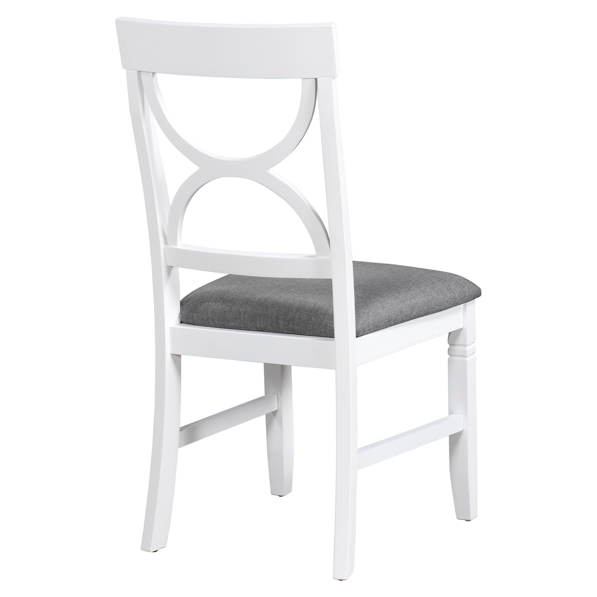 Set Tavolo Pranzo 6 Pezzi Legno Grigio Bianco