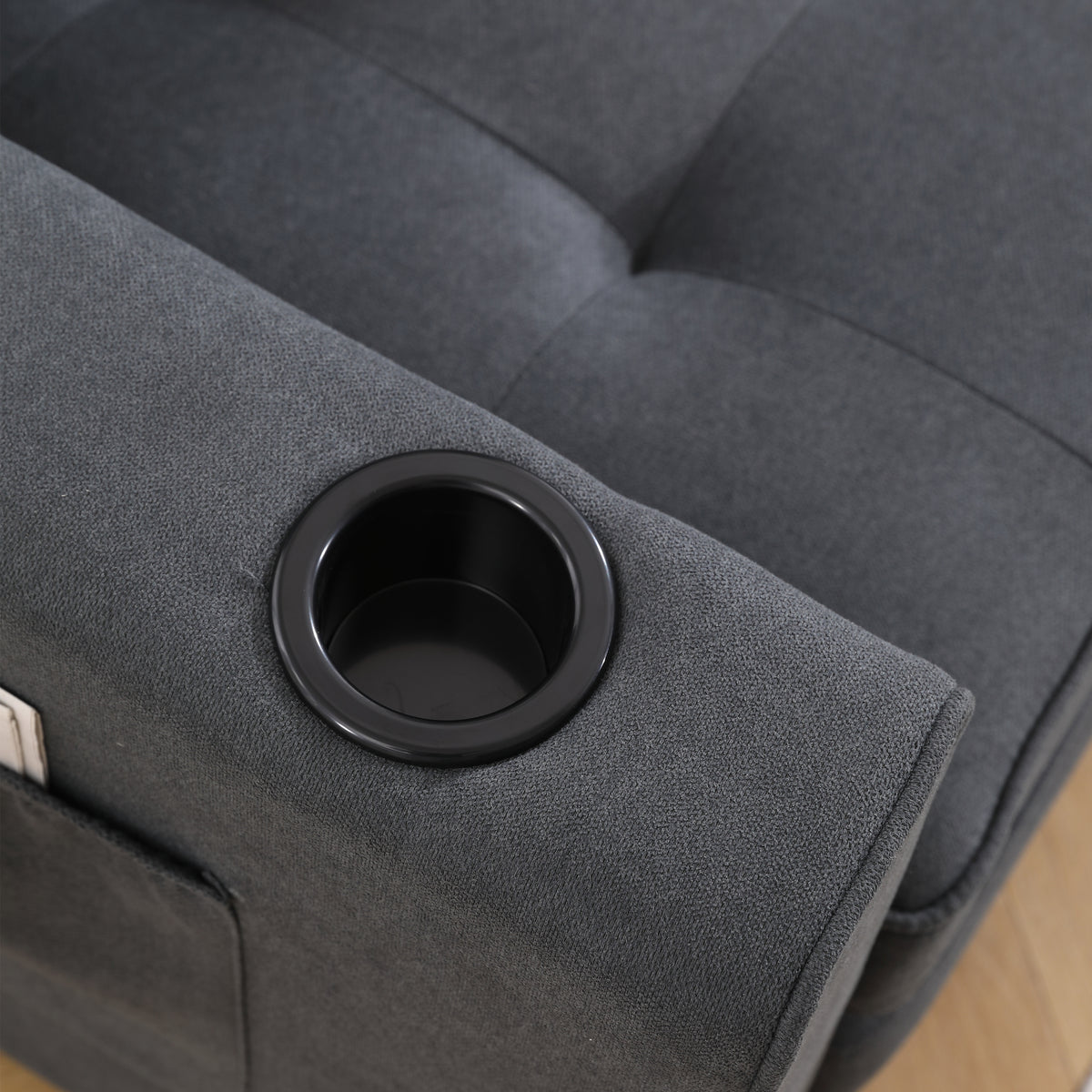 Divano Letto Futon 3 in 1 Grigio Scuro