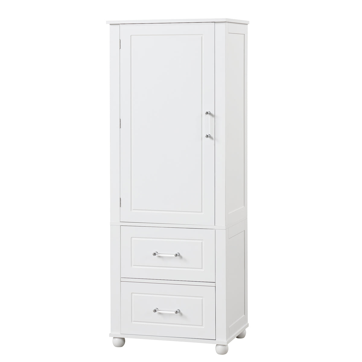 Armadietto Bagno Alto con Cassetti e Ripiano Regolabile
