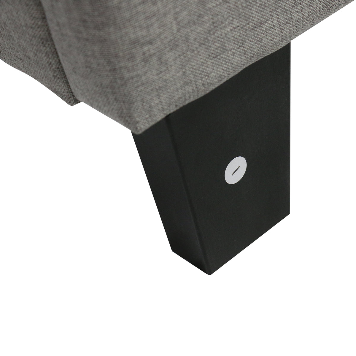 Letto King Size con Testiera Imbottita Grigia Elegante