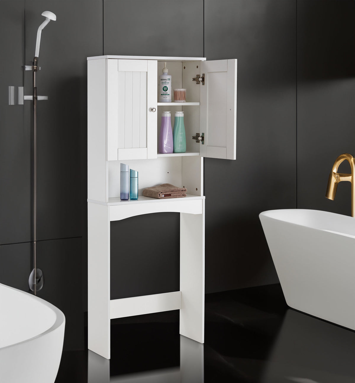 Mobile Bagno Sopra WC Bianco Salvaspazio