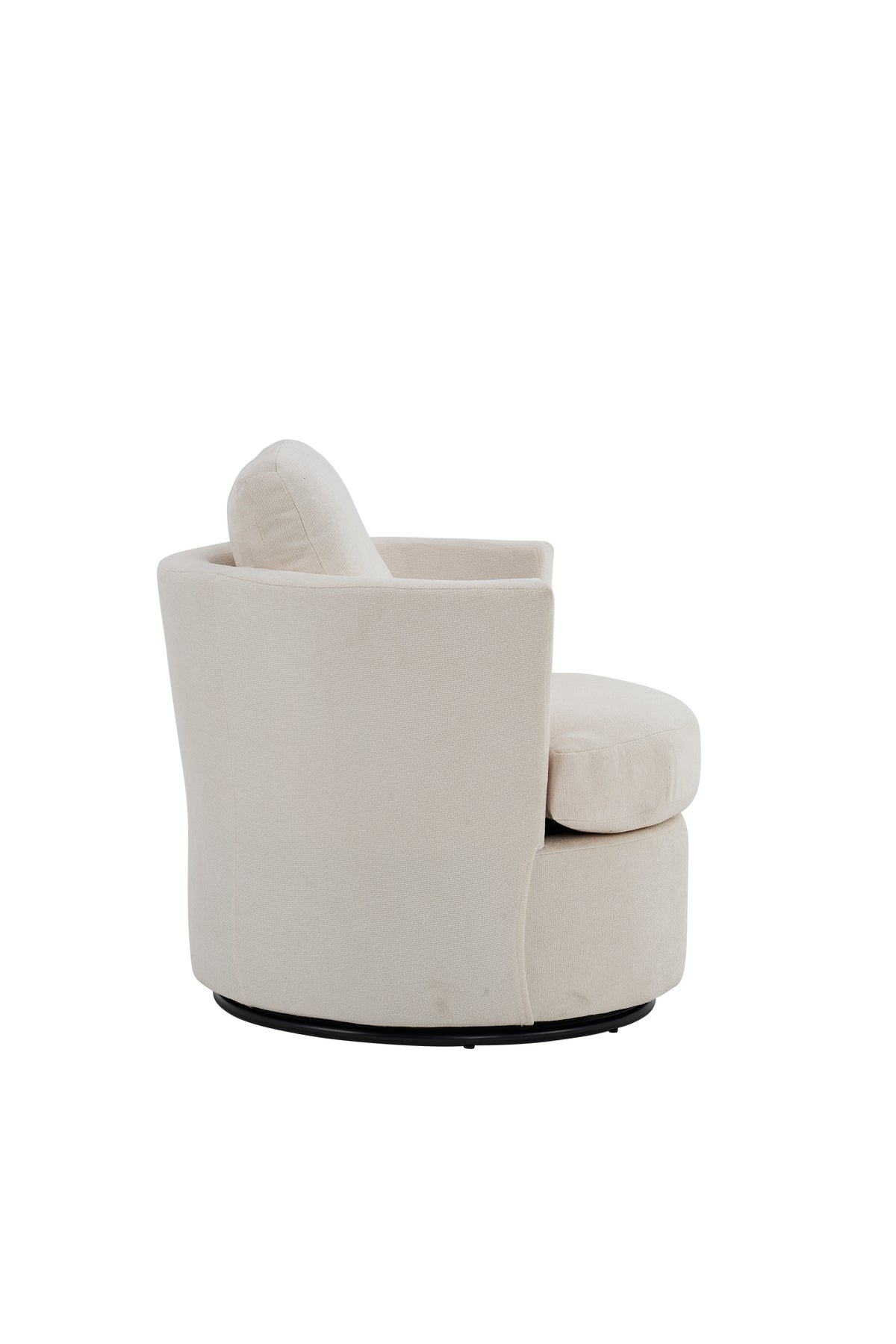 Poltrona Girevole Rotonda 360° Beige per Soggiorno