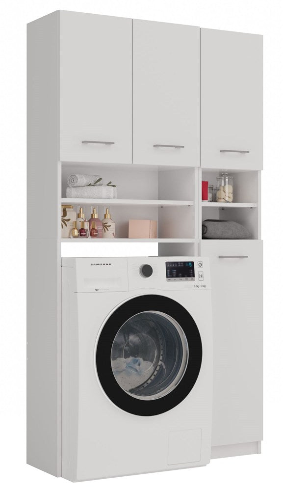 Set Bagno Aura Colonna + Mobile Lavatrice – Bianco Opaco 96x30x180 cm