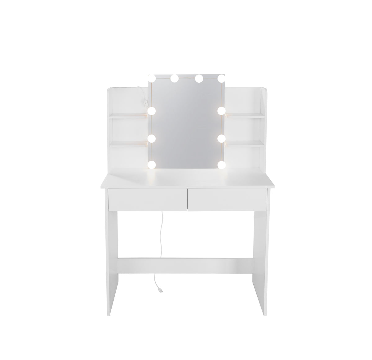 Toeletta Bianca con LED e 2 Cassetti