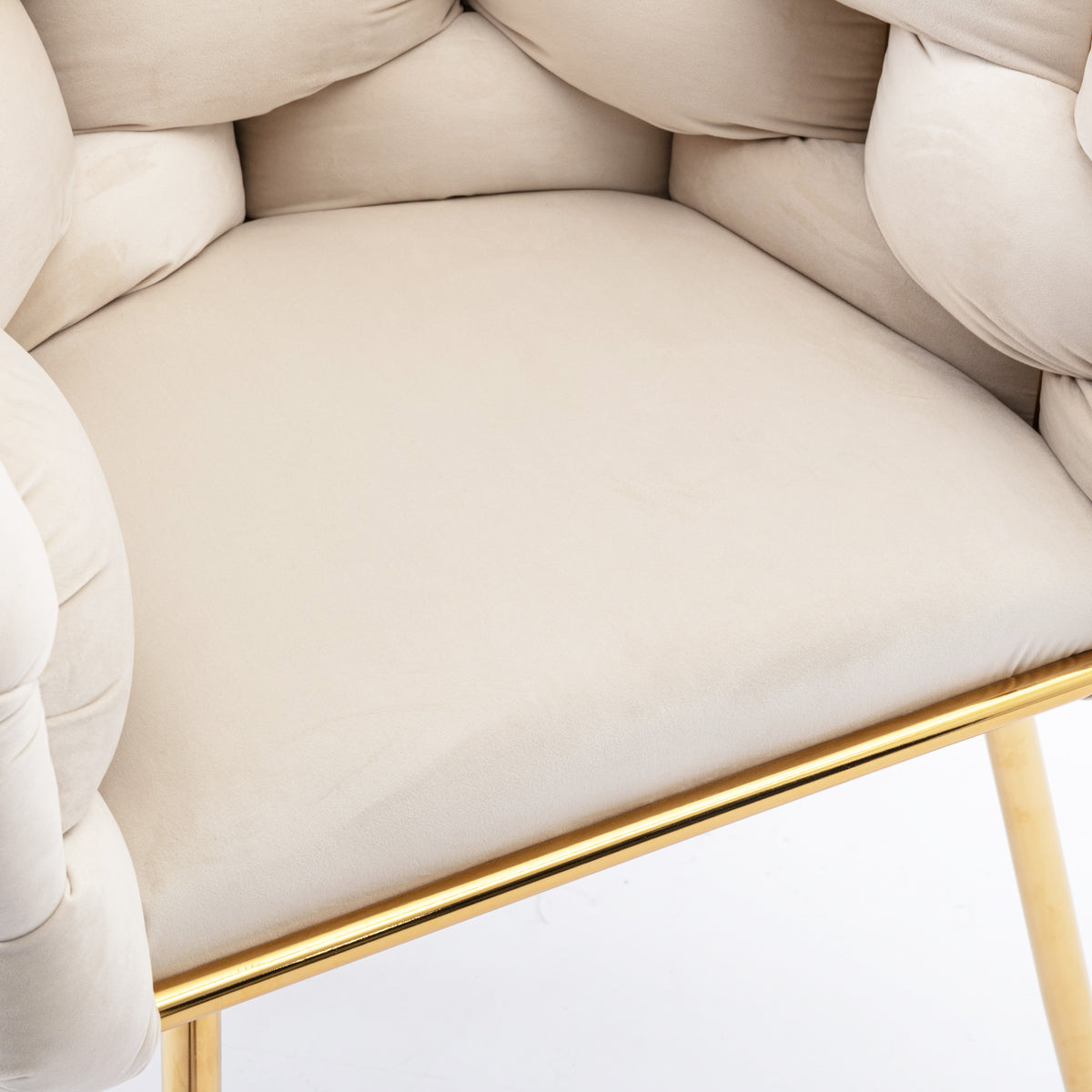 Poltrona Moderna in Velluto Beige Veluxe