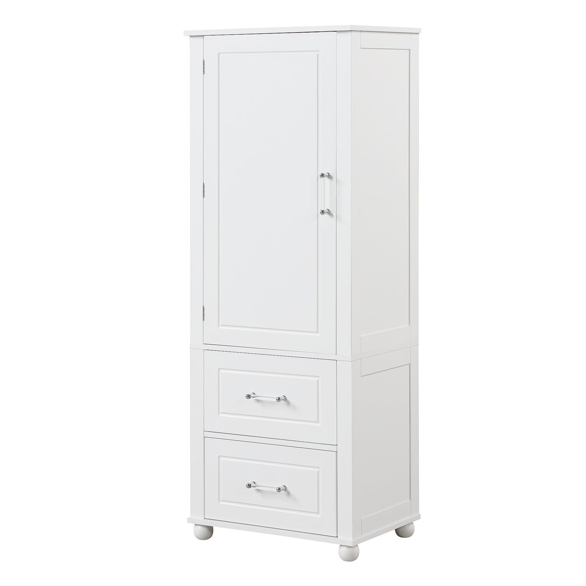 Armadietto Bagno Alto con Cassetti e Ripiano Regolabile