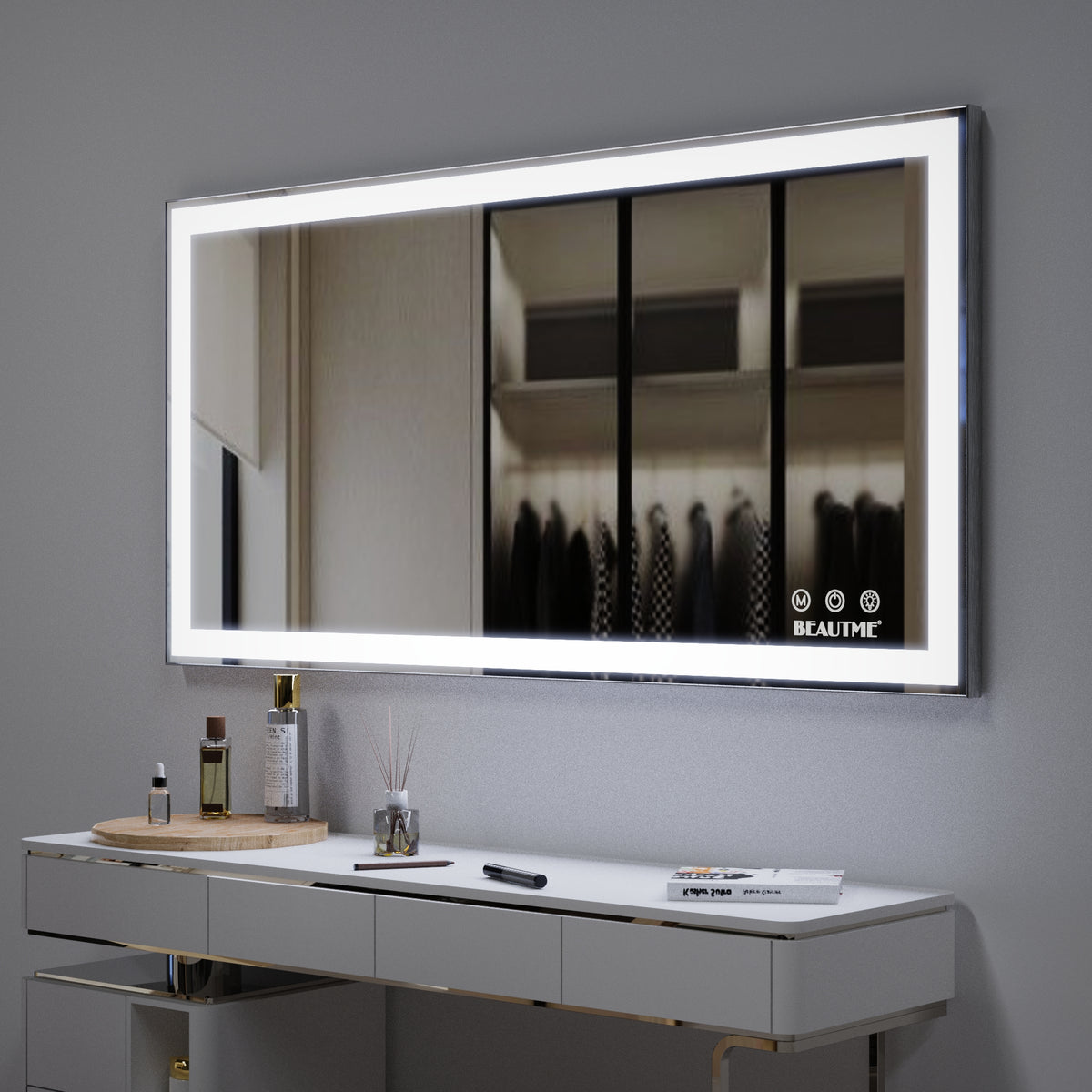 Specchio LED Bagno 122x61cm Antiappannamento
