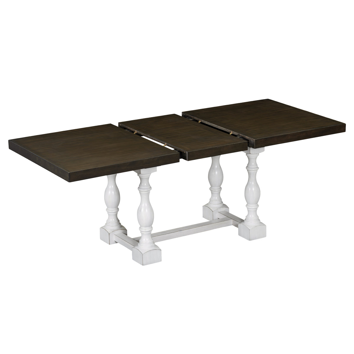 Set Tavolo Pranzo Estendibile 6 Pezzi Bianco