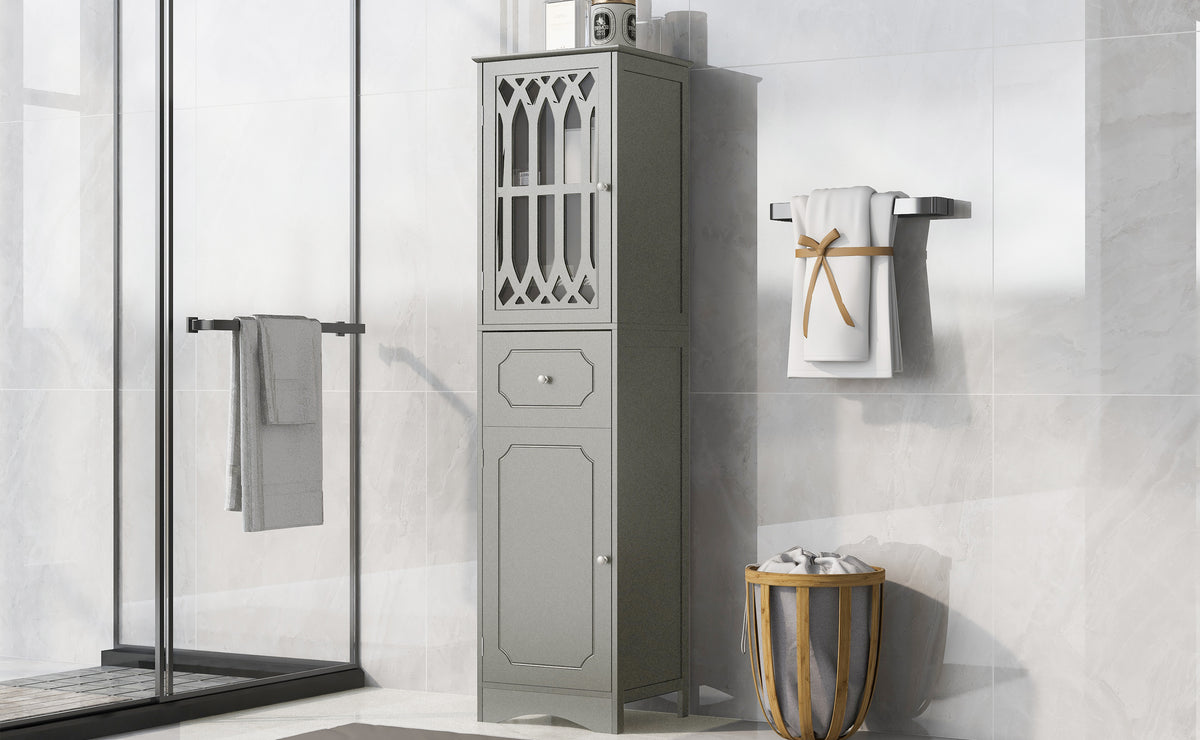 Mobile Bagno Alto con Cassetto Grigio