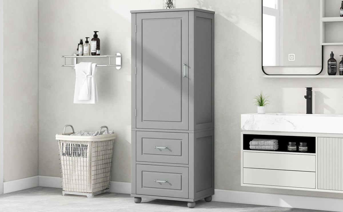 Mobile Bagno Alto Grigio 2 Cassetti 156cm