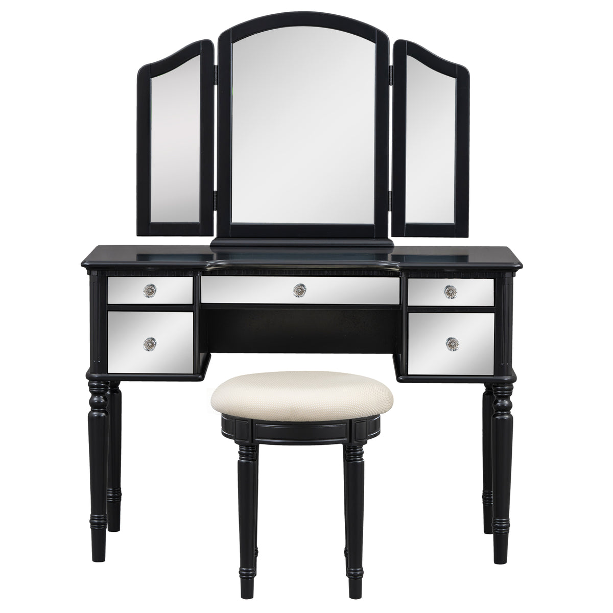 Set Toeletta Nera 109cm con Sgabello